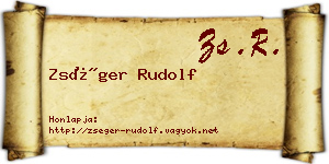 Zséger Rudolf névjegykártya