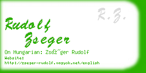 rudolf zseger business card